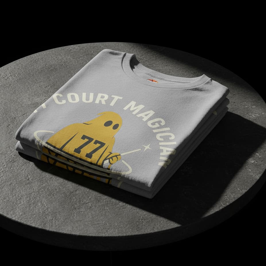 77 Court Magician – Los Angeles Gold Ghost Streetwear Basketball Tee | Unisex Heavy Cotton T-Shirt