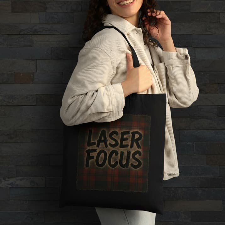 Laser Focus Basketball Tote Bag | Best Gift for Basketball Fans | Unisex Cotton Canvas Carry