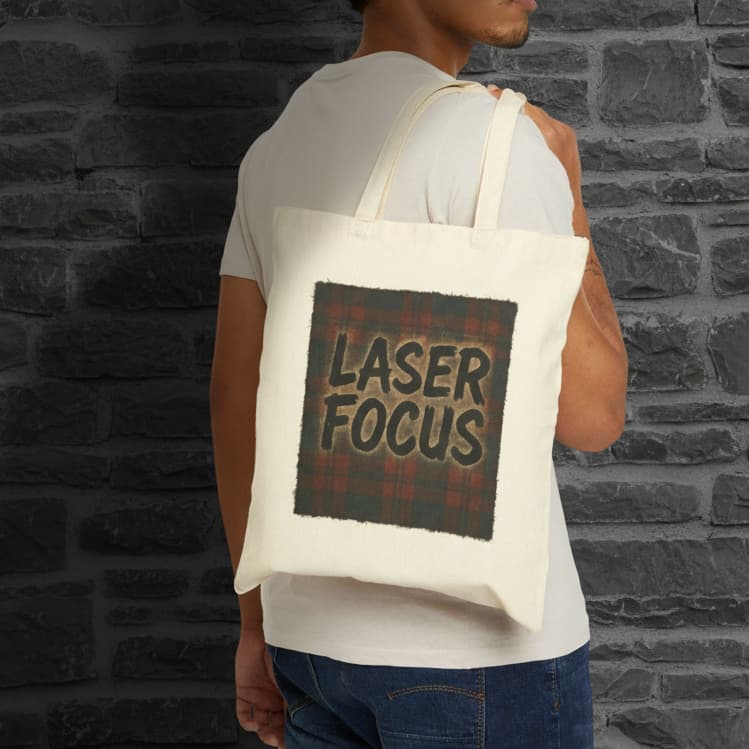 Laser Focus Basketball Tote Bag | Best Gift for Basketball Fans | Unisex Cotton Canvas Carry