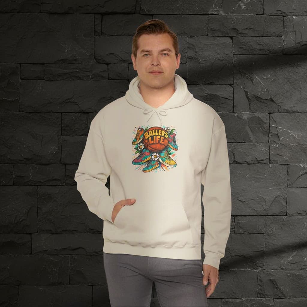 Basketball Hoodie | Unisex Heavy Blend™ Graphic Hooded Sweatshirt for Players & Fans