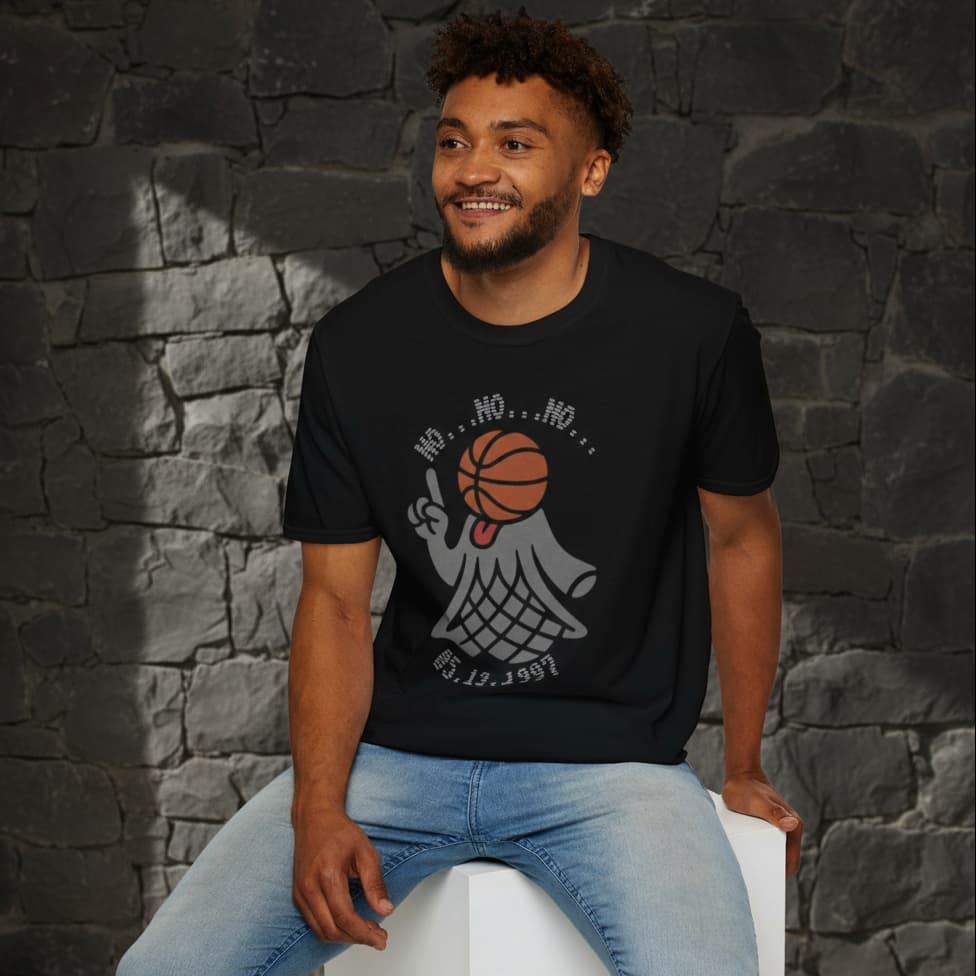 Unisex Softstyle T-Shirt – Spooky ‘No, No, No… Not In My House!’ Halloween Graphic Tee with Iconic Finger Wag Dunk Design