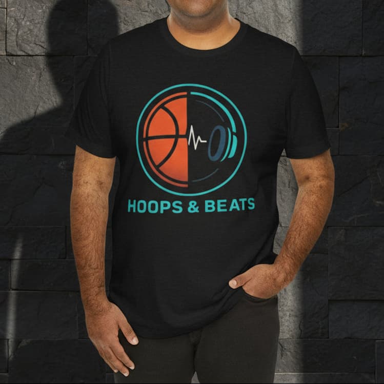 Hoops & Beats Unisex Jersey Tee | Modern Basketball & Music Graphic Shirt | Best Daily Fit for Streetwear Fans