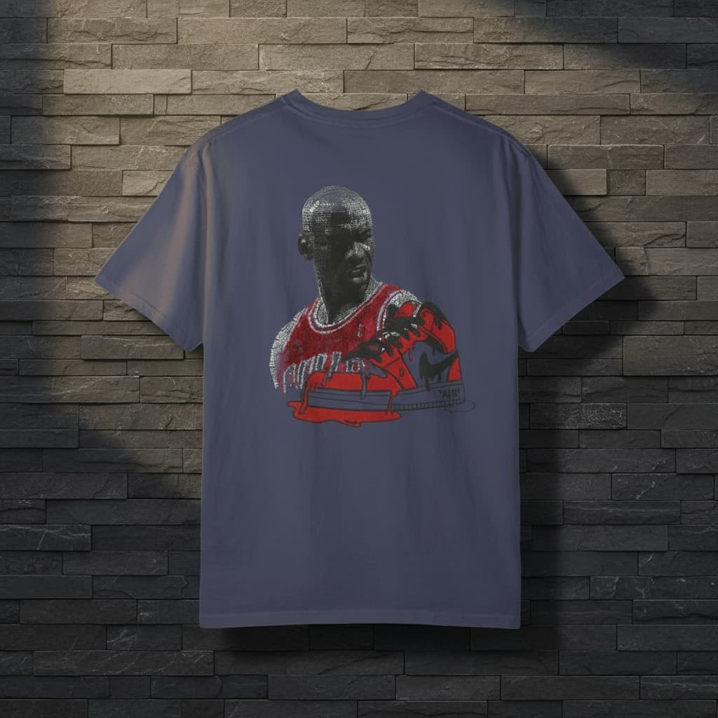 Jordan Inspired Streetwear Tee | Unisex Garment-Dyed T-Shirt with Front & Back Print