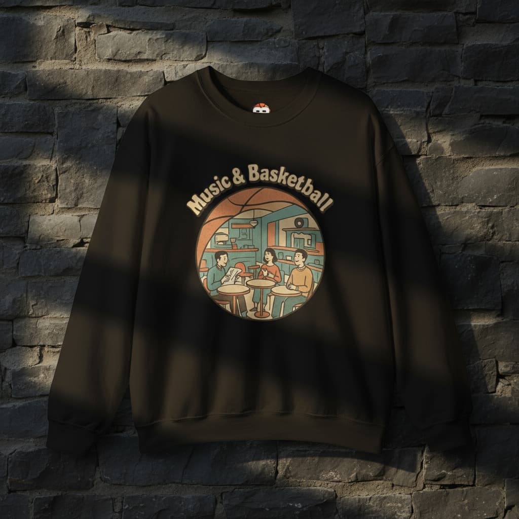 Old School Music Basketball Crewneck | Unisex Heavy Blend™ Graphic Sweatshirt