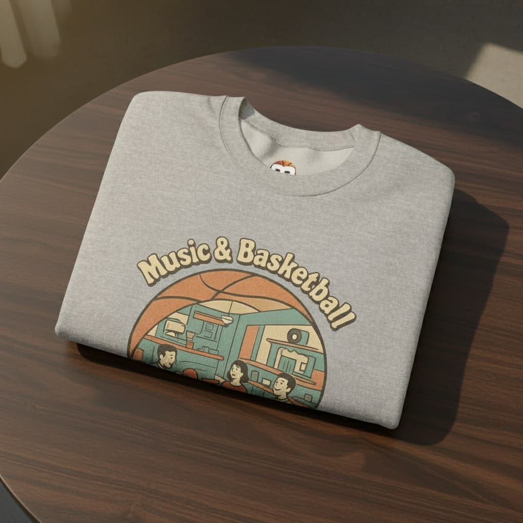 Old School Music Basketball Crewneck | Unisex Heavy Blend™ Graphic Sweatshirt