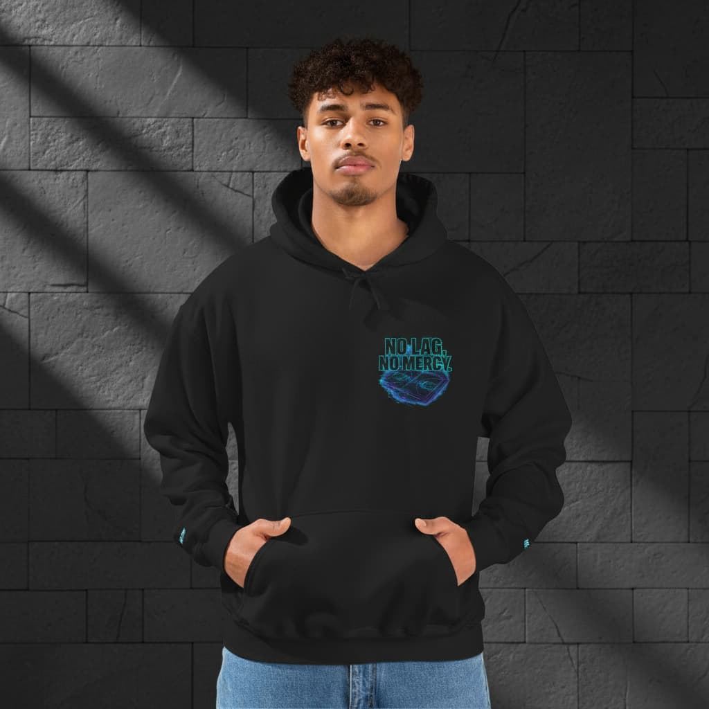 Oversized Glitch Hoodie β Unisex Neon Court Graphic Streetwear | Frond and Back Prints