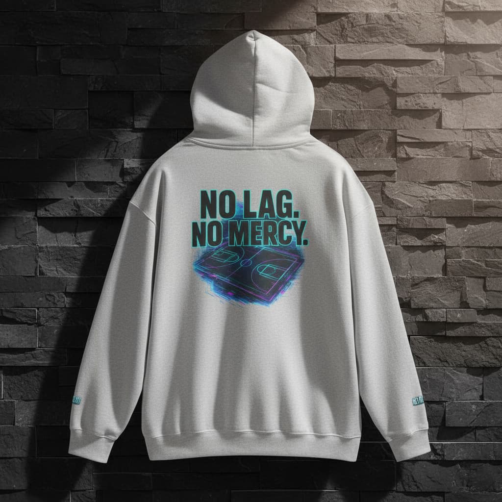 Oversized Glitch Hoodie β Unisex Neon Court Graphic Streetwear | Frond and Back Prints