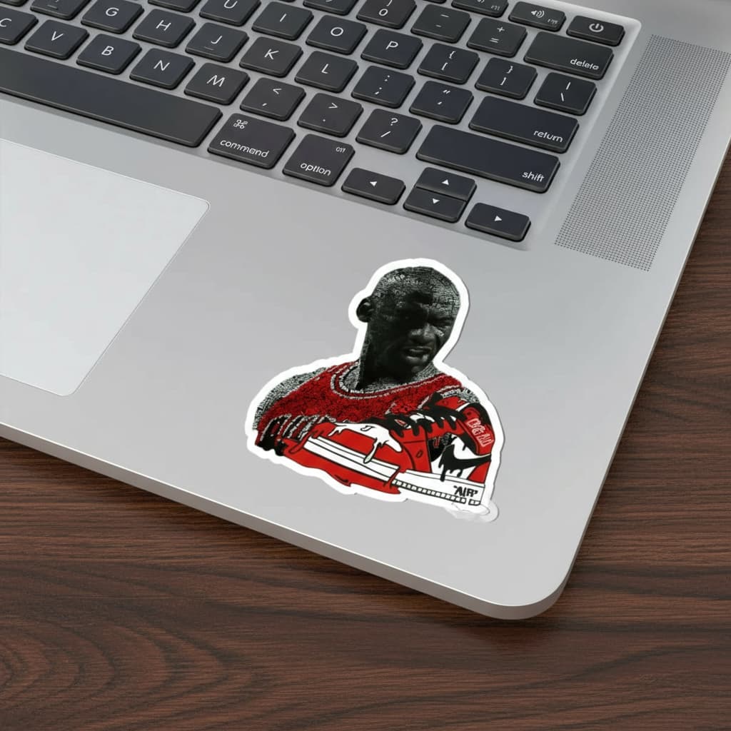 Basketball sticker on laptop – part of BG11 Mini Hoops Collection featuring mugs, hats, and small accessories for basketball fans
