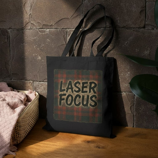 Laser Focus Basketball Tote Bag | Best Gift for Basketball Fans | Unisex Cotton Canvas Carry