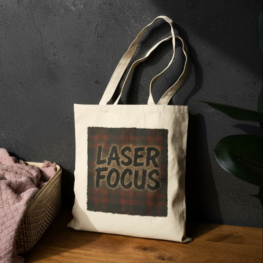 Laser Focus Basketball Tote Bag | Best Gift for Basketball Fans | Unisex Cotton Canvas Carry