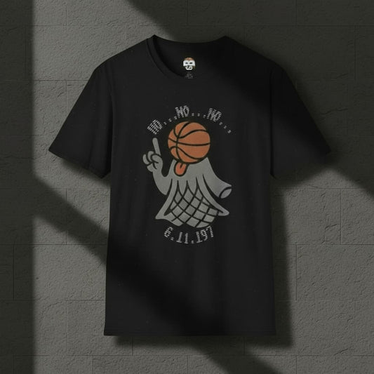 Unisex Softstyle T-Shirt – Spooky ‘No, No, No… Not In My House!’ Halloween Graphic Tee with Iconic Finger Wag Dunk Design