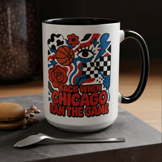 Chicago Basketball Mug Gift | Vintage Hoops Accent Coffee Cup (11oz & 15oz) | Perfect for Office, Home, or Chill Coffee Time