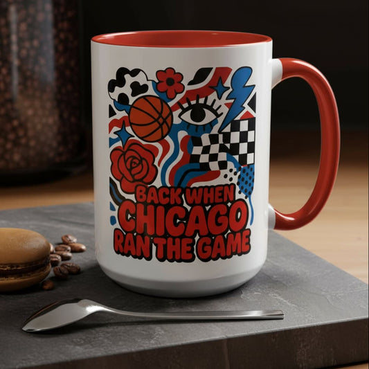 Chicago Basketball Mug Gift | Vintage Hoops Accent Coffee Cup (11oz & 15oz) | Perfect for Office, Home, or Chill Coffee Time