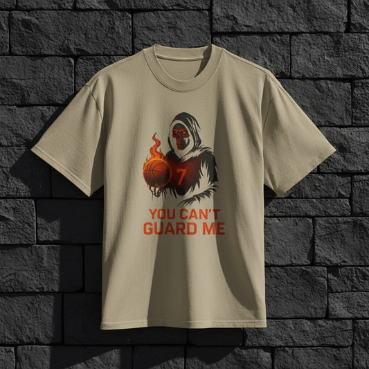 Unisex Heavy Faded Tee – Grim Reaper Basketball Shirt | Halloween Streetwear Graphic T-Shirt