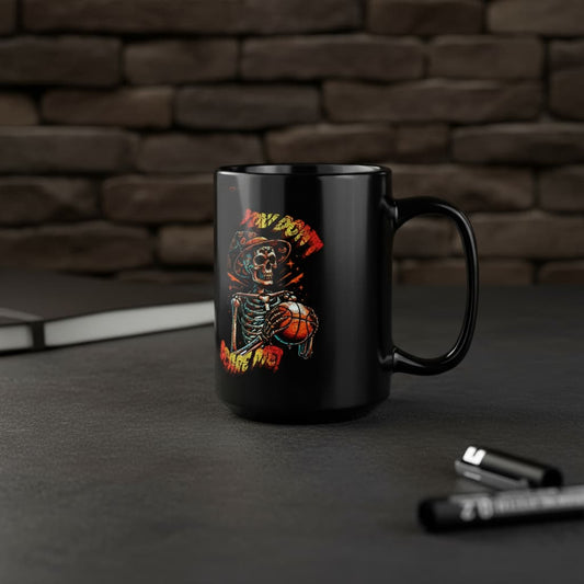 Halloween Basketball Mug – Spooky Hooper Design in Black (11oz & 15oz) – Perfect Gift for Players & Fans