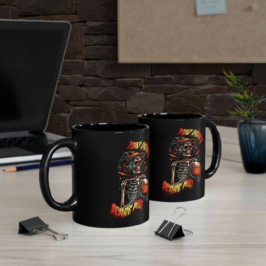 Halloween Basketball Mug – Spooky Hooper Design in Black (11oz & 15oz) – Perfect Gift for Players & Fans