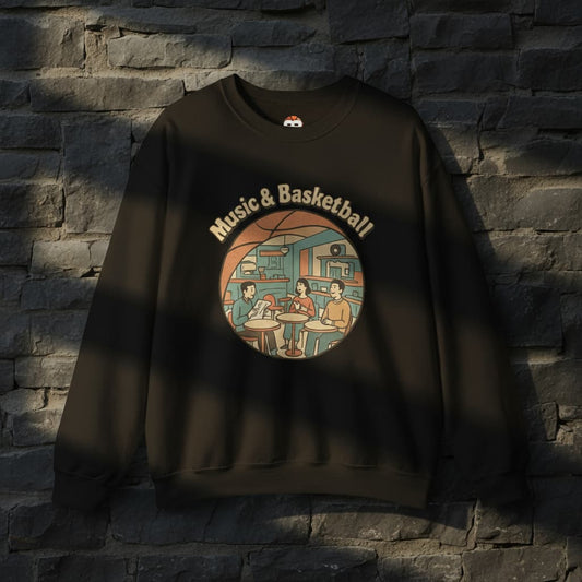 Old School Music Basketball Crewneck | Unisex Heavy Blend™ Graphic Sweatshirt