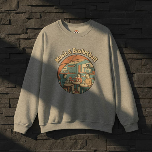 Old School Music Basketball Crewneck | Unisex Heavy Blend™ Graphic Sweatshirt