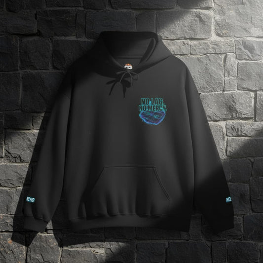 Oversized Glitch Hoodie – Unisex Neon Court Graphic Streetwear | Frond and Back Prints