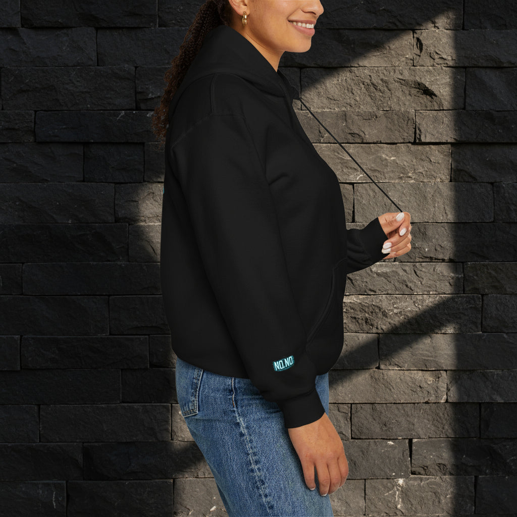 Oversized Glitch Hoodie – Unisex Neon Court Graphic Streetwear | Frond and Back Prints