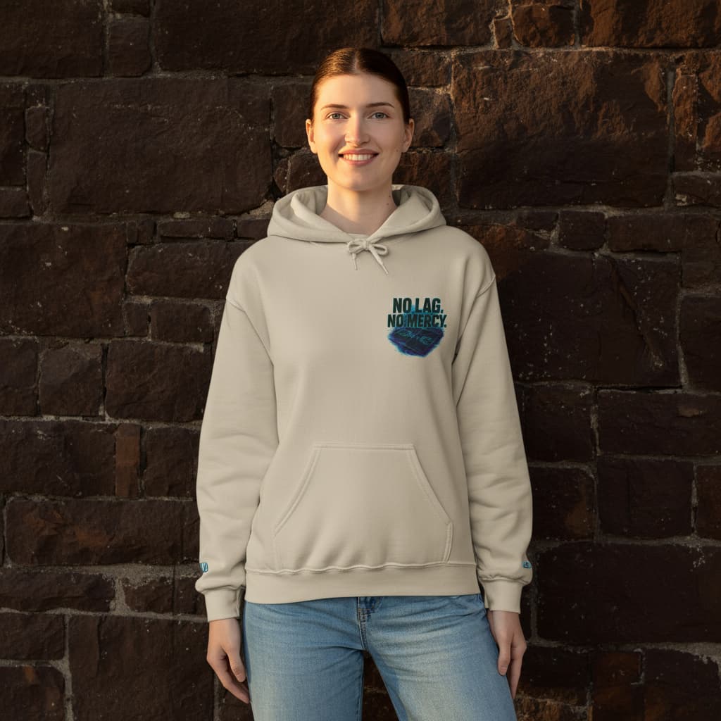 Oversized Glitch Hoodie – Unisex Neon Court Graphic Streetwear | Frond and Back Prints