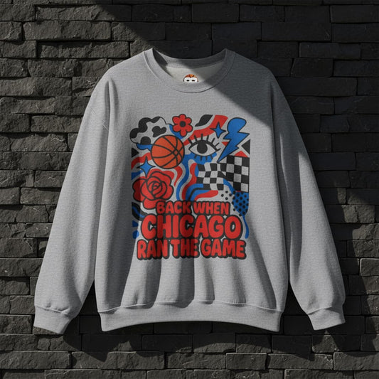 Vintage Chicago Basketball Crewneck Sweatshirt | Unisex Retro Hoops Gift