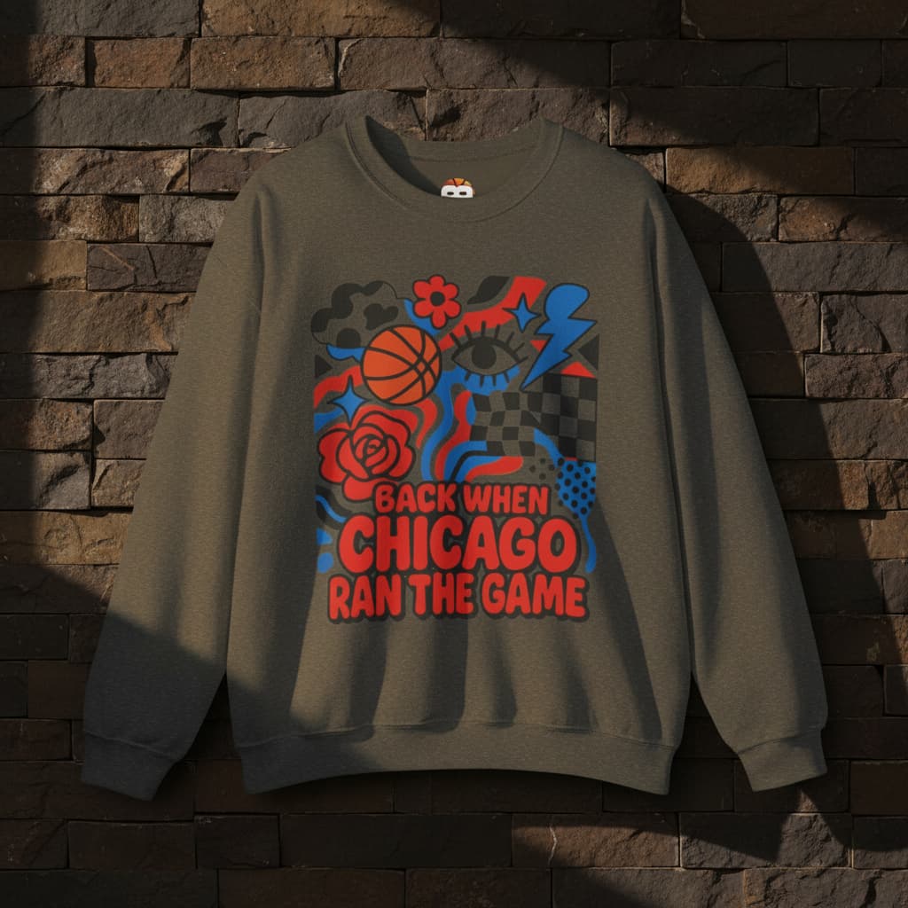 Vintage Chicago Basketball Crewneck Sweatshirt | Unisex Retro Hoops Gift